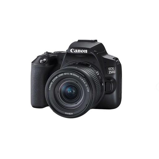 كاميرا كانون إيوس 250D دي إس إل آر  مع عدسة ١٨ - ٥٥ ملم (أسود)