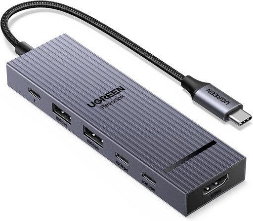 UGREEN CM818\45363 Revodok Pro USB-C Hub 6 in 1 10Gbps 4K 60Hz HDMI, 100W Power