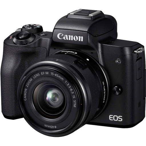 كاميرا كانون إيوس M50 Mark II بدون مرآة مع عدسات 15-45 مم و 45-200 مم