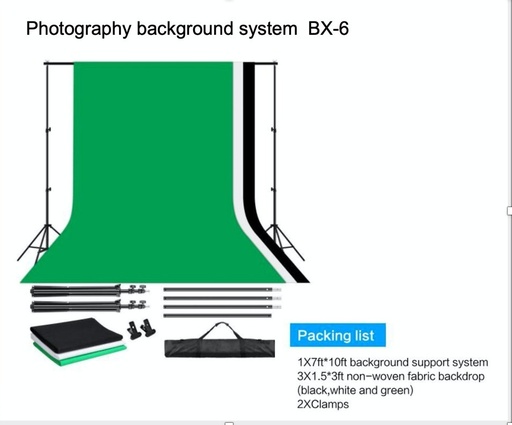 Background Chroma system 3 chroma 1.6*3m (white, black, green) + chroma tripod