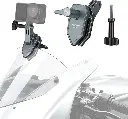 NEEWER AC032 Motorcycle Windshield Action Camera Clamp Mount, Aluminum Alloy Clip with 3 Prong Adapter & 1/4" Screw Hole Compatible with GoPro Hero 13 12 DJI Adapters for POV Video Recording, AC032 10107026