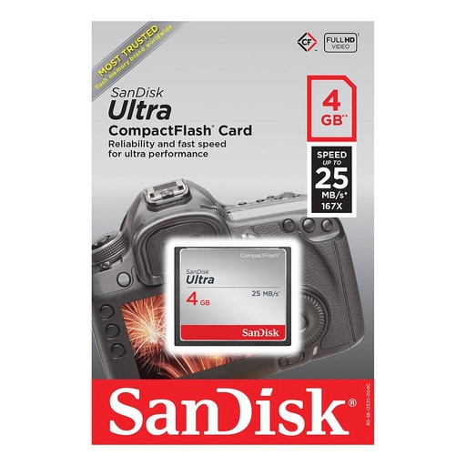 Sandisk 4GB Ultra CF memory card -  25MB/s 167x