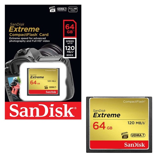 Sandisk 64GB Extreme CF memory card -  120MB/s 800x UDMA 7