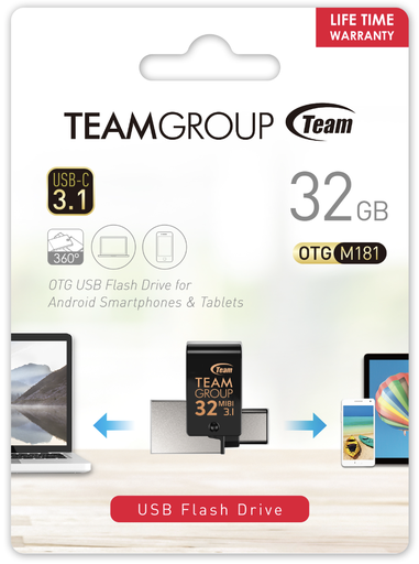 TeamGroup 32GB USB 3.2 & USB-C Flash Drive - OTG M181