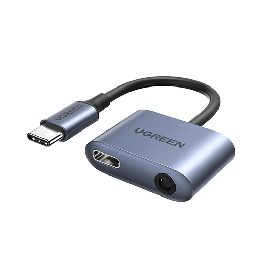 تحويل من مدخل TYPE C الى (مدخل TYPE C+مدخل AUX) باللون الرمادي UGREEN CM231