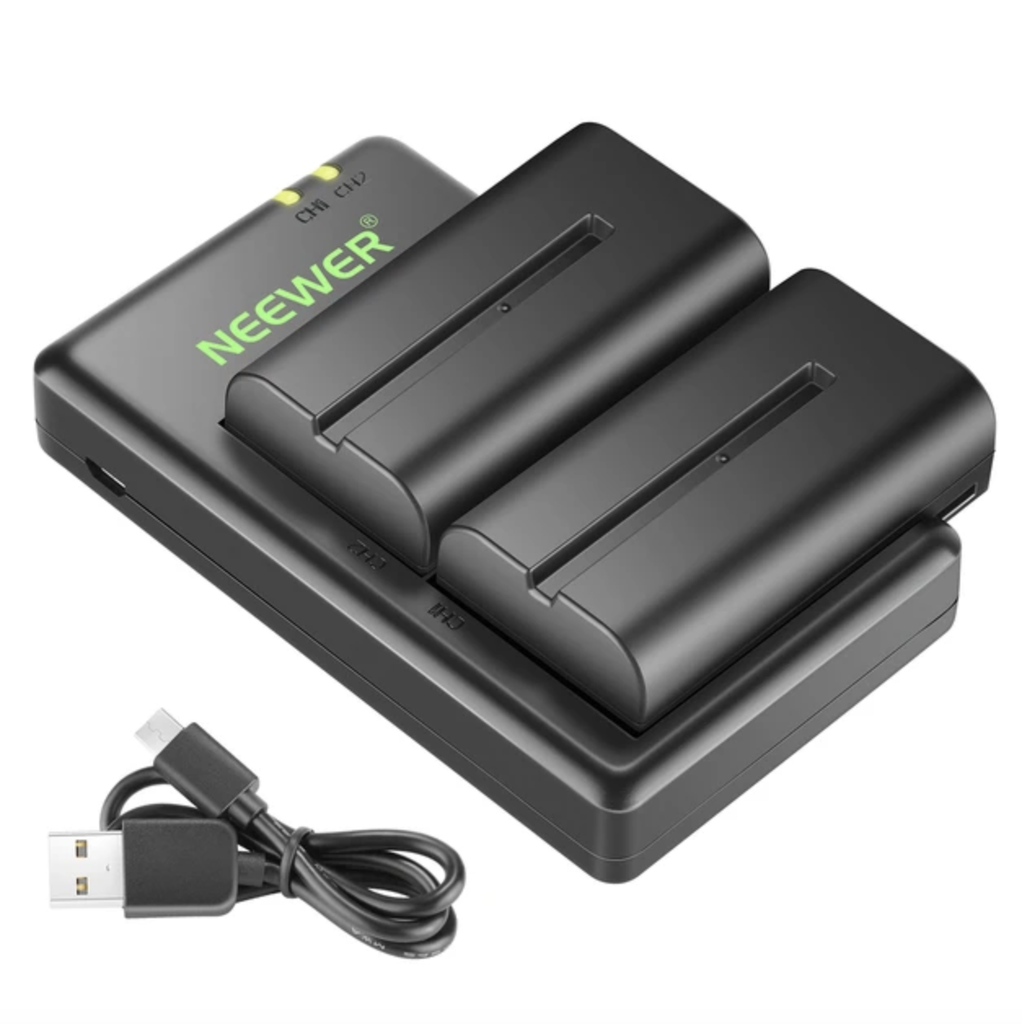 Neewer NP-F550 Battery Charger Set for Sony NP F970,F750,F770,F960,F550,F530,F330,F570,CCD-SC55,TR516,TR716,TR818,TR910,TR917  and more (2-Pack Replacement Battery Kit,Dual Slot Charger)Red(10092856) |  Millennium Technology