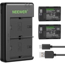 Neewer Replacement LP-E6NH Battery Rechargeable Battery Charger Set Compatible with Canon EOS R5, EOS R6, EOS R, 5D II III IV, 6D, 6D II, 7D, 7D II, 60D, 70D, 80D, 90D(2-Pack, Micro USB Port)(10098226)