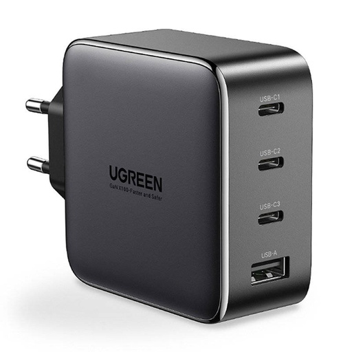 Ugreen GaN fast charger 3x USB Type C / USB Power Delivery 3.0 QuickCharge 4+ FCP SCP AFC 100W EU black (CD226 40747)