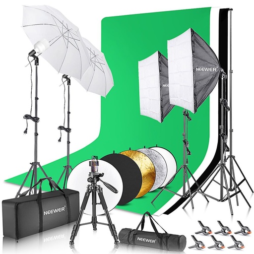 NEEWER 8.5x10ft Background Support System Lighting Kit with Tripod, Reflector & Phone Plug 10102809