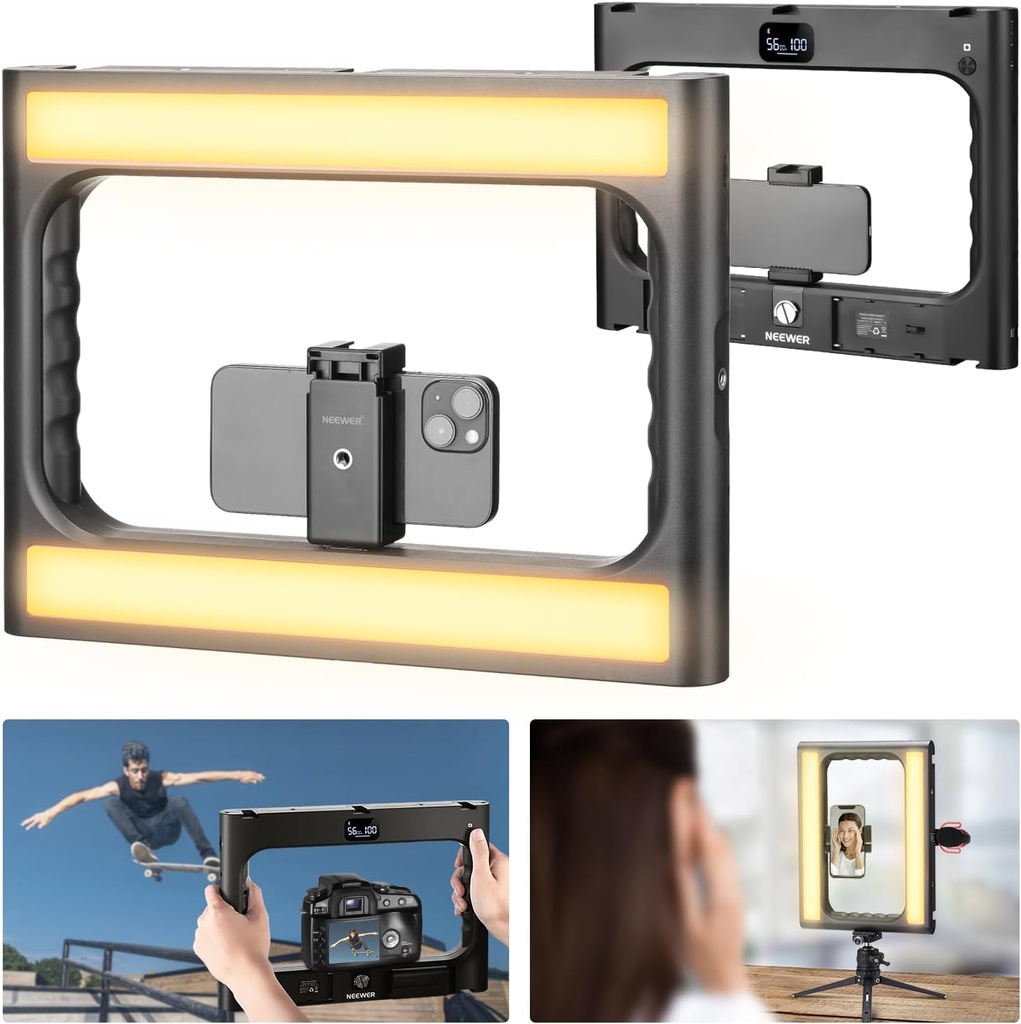 NEEWER A111 II Smartphone Video Rig with Light Kit, Support Vertical Shoot 10102073