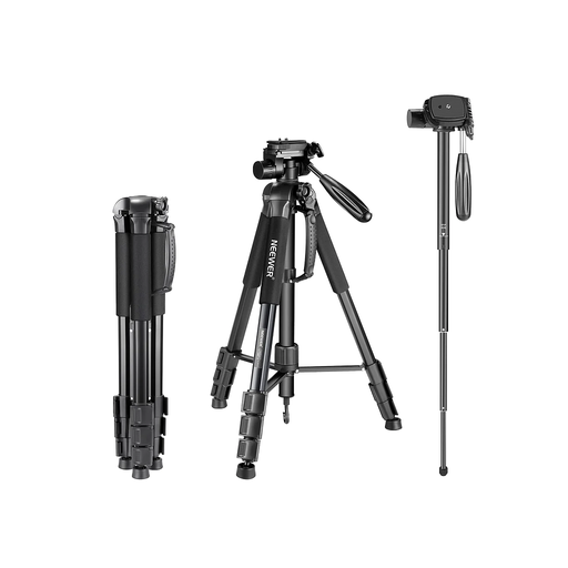 Neewer ALUMINUM ALLOY CAMERA TRIPOD MONOPOD WITH PAN HEAD(Black) 10089015