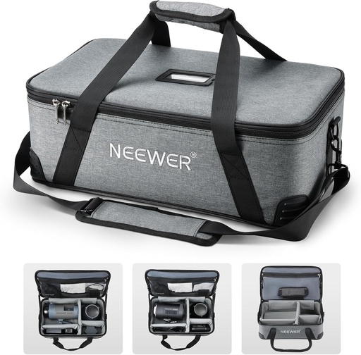 NEEWER Carrying Bag with Movable Foam Padded for Studio Light Durable Oxford Cloth Transit Bag Travel Case with Shoulder Strap & Handle, PB5 10102270