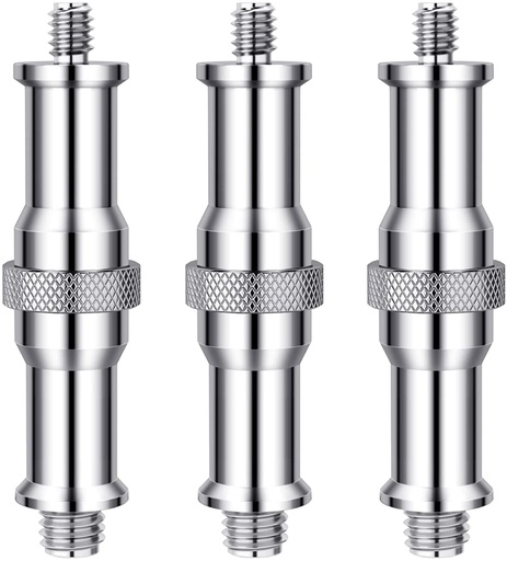 Neewer Metal Threaded Screw Adapter – 3-Pack (Model ST22)1/4" to 3/8" Male-to-Male Converter (Part No. 10100323)