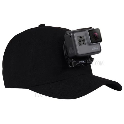 PULUZ PU195 Sports Camera Hat for Gopro Accessories Adjustable Cap with Screws and J Stent Base for GoPro Camera - Black