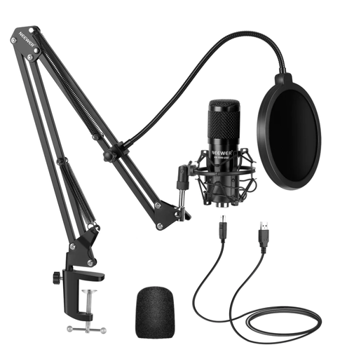 NEEWER NW-8000-USB Plug & Play 192kHz/24-Bit Supercardioid Condenser Microphone Kit with Boom Arm and Shock Mount(40099749)
