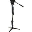 Mt Benro MCT35AFS4 Monopod with Flip Locks, 3-Leg Base, and S4 Video Head