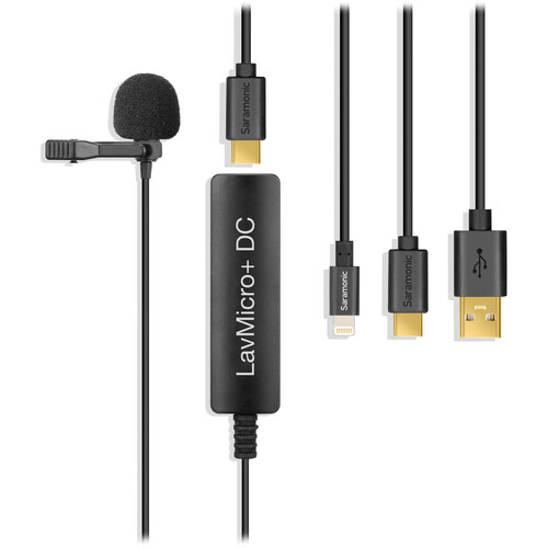 Saramonic LavMicro+DC Digital Lavalier Microphone for iOS/Android Devices and Mac/Windows Computers