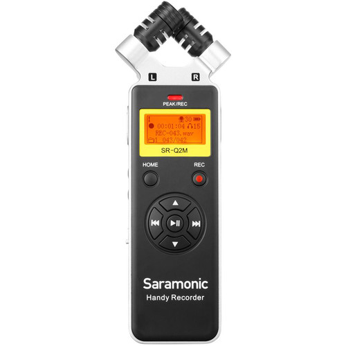 Saramonic Recorder SR-Q2M Metal Handheld Audio Recorder with X/Y Stereo Microphone, Lavalier Mic, and Remote