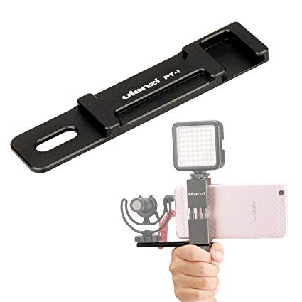 Ulanzi PT-1 Microphone Cold Shoe Plate, Hand Video Grip Microphone Hot Shoe Stand
