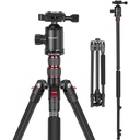 Neewer 77-Inch Tripod, Camera Tripod for DSLR, 2-in-1 Compact Aluminum Tripod Monopod with 360 Degree Ball Head, 2 Center Axis, QR Plate and 8 Kilograms Load for Travel and Work, Carry Bag Included(10096566)