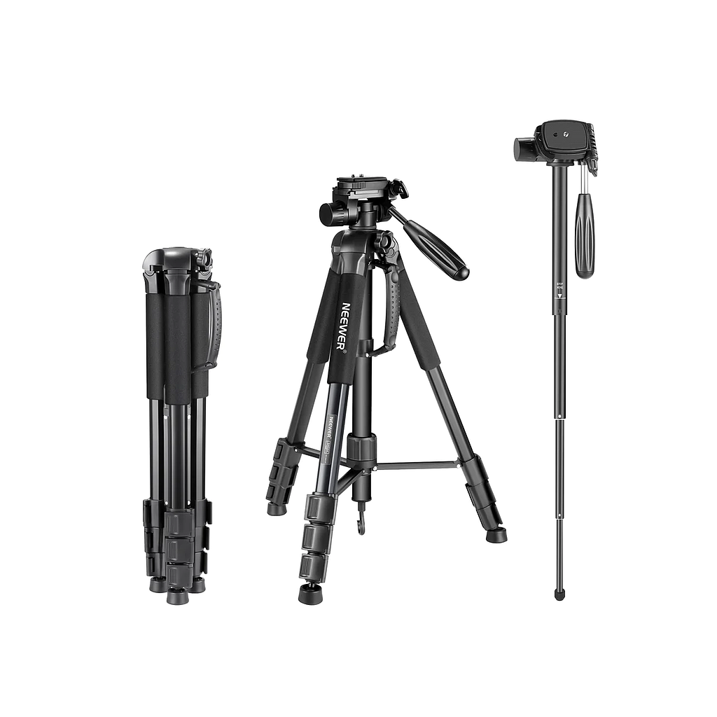 Neewer ALUMINUM ALLOY CAMERA TRIPOD MONOPOD WITH PAN HEAD(Black) 10089015