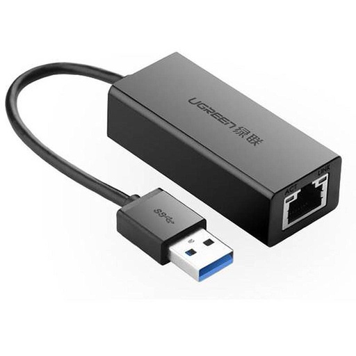 محول لاضافة مدخل Ethernet خارجي من خلال USB 3.0 اسود / UGREEN 20256”CR111