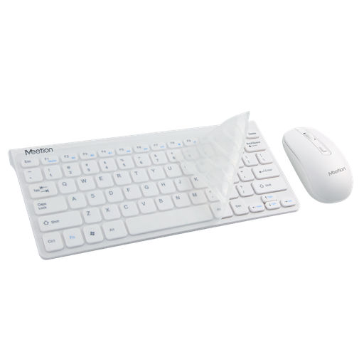 Meetion Tech MT-Mini4000 2.4G Wireless Mini Keyboard and Mouse Combo White US+AR