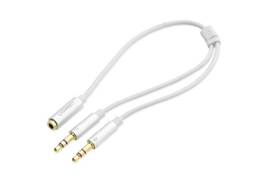 كابل 3.5mm Female الى 2 Male Audio مع غطاء المنيوم / UGREEN (10790/AV140)