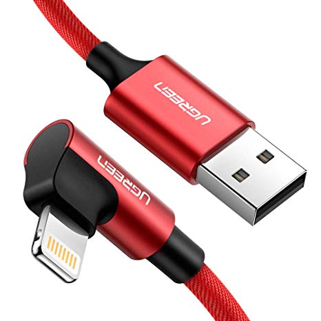 Ugreen Model:60555 lightning to USB 2.0 Cable(90 Angle) Red 1M