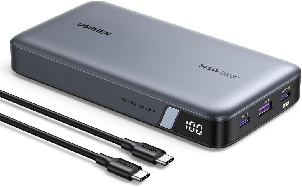 UGREEN 90597A - power Bank 25,000mAh 145W Laptop Portable Charger, Nexode 3-Port USB C PD Battery Pack