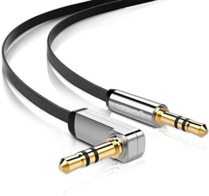 Ugreen model:10599 3.5mm male to 3.5mm male right angle flat cable gold-plated
