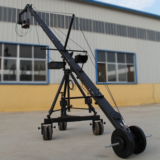 12m dv camera crane (item No.: LY-A 12M DV), use L shape pan and tilt dutch head (with X. Y. Z axis) and high power 3pcs motors