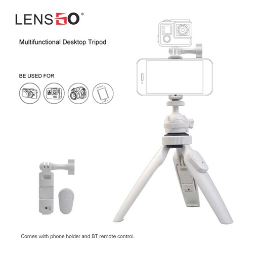 حامل ثلاثي مكتبي متعدد الوظائف Lensgo L322 للكاميرا والموبايل و GoPro