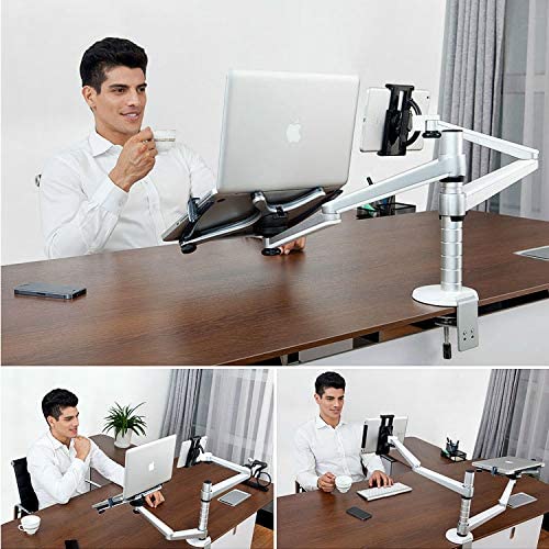 Sunter98 OA-9X Lazy Tablet Laptop Stand Adjustable Height Rotatable Holder for Notebook Within 10-16 inch and Tablet PC 7-10 inch
