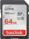 SanDisk Ultra SD Card UHS-I Class10 64GB speed 140mb/s (Full HD)