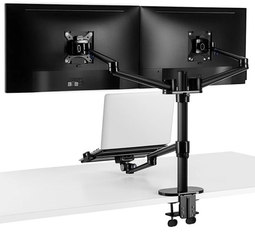 Screen holder OL-10T Aluminum Height Adjust Desktop Dual 17-32 inch Monitor Holder+12-17 inch Laptop Holder Stand Full Motion Triple Mount Arm