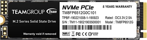 TEAMGROUP MP33 512GB NVMe SSD Gen3x4 M.2 2280