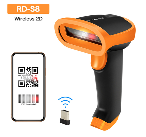 2.4G Wireless 1D 2D Barcode Scanner USB & Wireless Barcode Reader Support Paper Code Screen Code / Model : S8