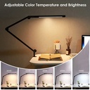 Desk Lamp with Clamp | Swing Arm Desk Light | Eye Caring Table Lamp, Dimmable, 6 Color Modes