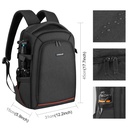 PULUZ PU5015B Outdoor Portable Waterproof Scratch-proof Dual Shoulders Backpack Handheld PTZ Stabilizer Camera Bag with Rain Cover for Digital Camera