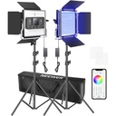 Neewer 2 Packs 660 RGB Led Light with APP Control, Photography Video Lighting Kit with Stands and Bag, 660 SMD LEDs CRI97+/3200K-5600K/Brightness 0-100%/0-360 Adjustable Colors/9 Applicable Scenes(10096832)