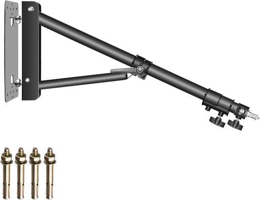 Neewer ST-WM130 Wall Mounting Triangle Boom Arm for Ring Light, Monolight, Softbox, Reflector, Umbrella, and Photography Strobe Light, Support 180 Degree Rotation, Max Length 4.3 feet/130cm (10092981)