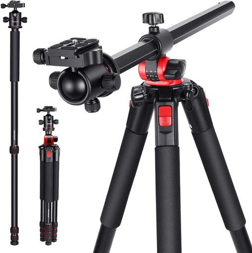 NEEWER 79 inch Camera Tripod Monopod Aluminum with 360° Rotatable Center Column and Arca Type QR Plate Ball Head, Bag for DSLR Camera Video Camcorder Travel and Work, Load up to 33 pounds (10097262)