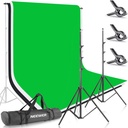 Neewer 8.5ft X 10ft/2.6M X 3M Background Stand Support System with 6ft X 9ft/1.8M X 2.8M Backdrop(White,Black,Green) for Portrait,Product Photography and Video Shooting (10086005)