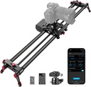 NEEWER 39.4”/100cm Motorized Camera Slider, App Wireless Control Carbon Fiber Dolly Rail Slider, Support Video Mode, Time Lapse Photography, Horizontal, Tracking and 120° Panoramic Shooting (ER1-100) (10100621)