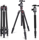 Neewer Aluminum Alloy 64 inches/162 Centimeters Camera Travel Tripod Monopod with 360 Degree Ball Head,1/4 inch Quick Shoe Plate and Bag for DSLR Camera Video Camcorder up to 26.5 pounds/12 kilograms (10090550)