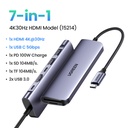 UGREEN (15214) USB C Hub, 7 in 1 USB C Adapter with 4K HDMI, 100W PD, USB-C and 2 USB-A Data Ports 5Gbps, SD/microSD Card Slot, USB C Dongle