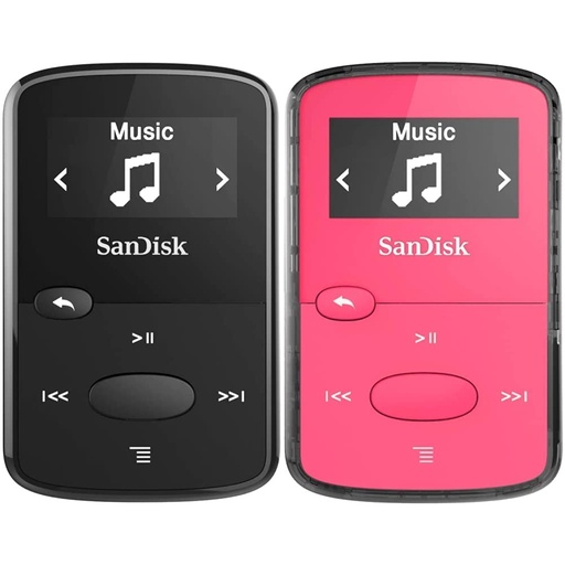 SanDisk 8GB Clip Jam MP3 Player, Black - microSD card slot and FM Radio - SDMX26-008G-G46K