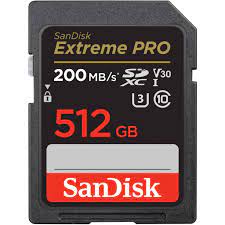 Sandisk 512GB Extreme Pro 200mb/s SDHC™ And SDXC™ UHS-I Card