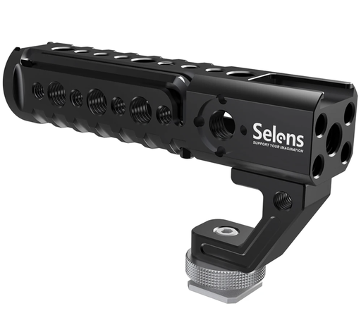 Selens Top Handle with Cold Shoe DSLR Camera Rig 1/4" 3/8" Cheese Handle Cage Handle For Nikon Canon Sony DSLR Camera